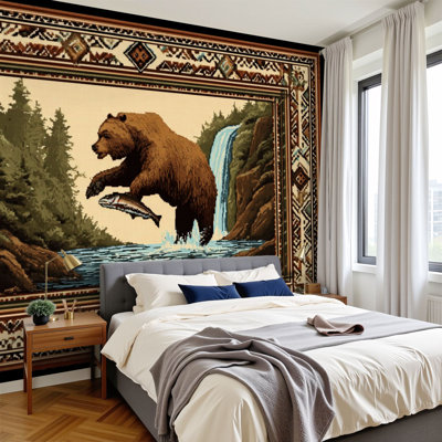 Murale auto-adhésive de style tribal Peel and Stick l 96 po x H 69 po Peel and Stick