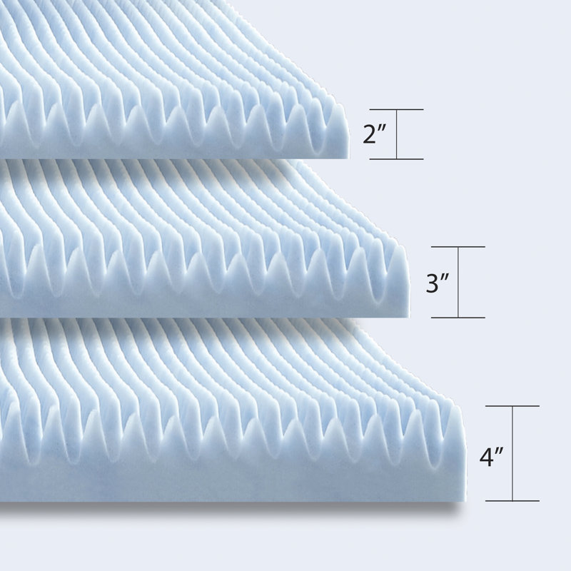 Sleep by Wayfair™ Reversible Gel Memory Foam Mattress Topper, 2", Queen