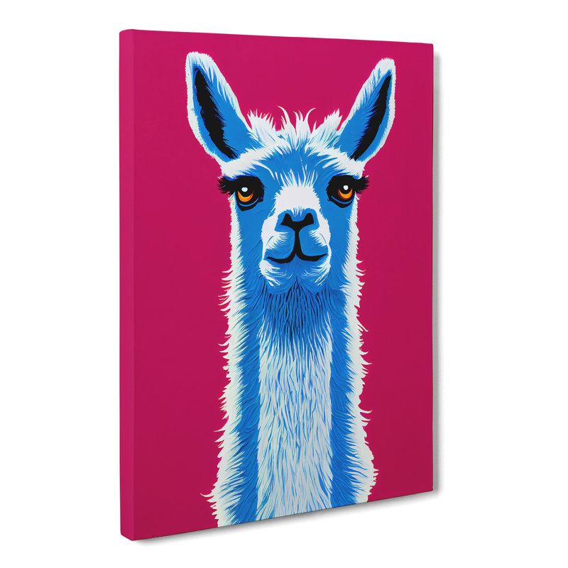Llama Pop - Wrapped Canvas, 76cm H x 50cm W x 3cm D