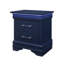Table de chevet bleue avec DEL