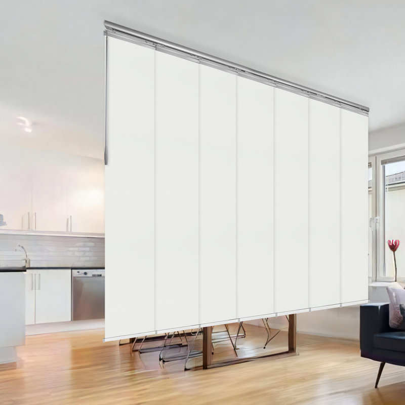 Sage Gray 7-Panel Single Rail Panel Track Extendable 58"-98"W x 91.4"H, Panel width 15.75"