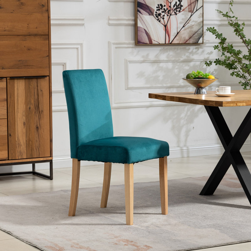 Akram 0cm H Velvet Upholstered Dining Chair, Silver