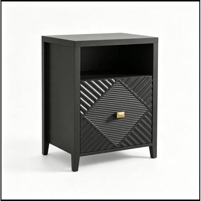 Vikenti avec station de charge, tablette ouverte et armoire, Black