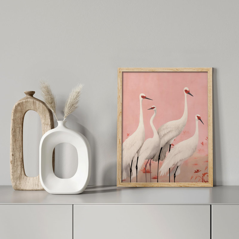 "White Heron Illustration Realism Rustic Nature Relax / Calm Multicolor Office" sur papier, Naturel, H 16 po x l 12 po