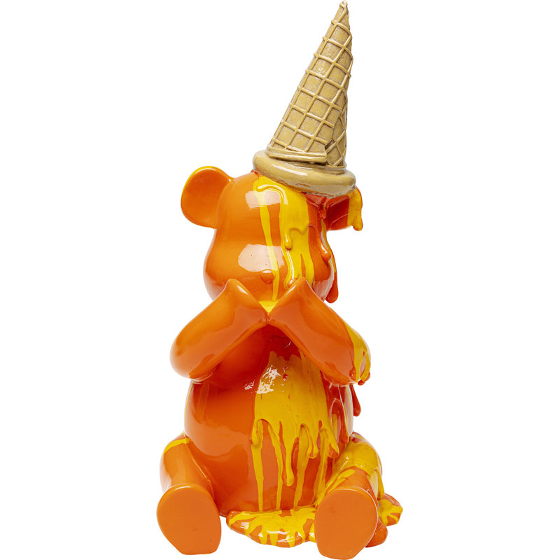 Orange Sitting Gelato Bear Figurine