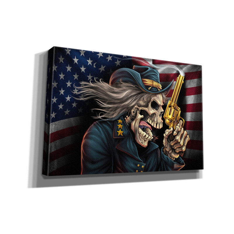 Achilina Yankee Skull, impression sur toile, H 12 po x l 18 po x P 0,75 po