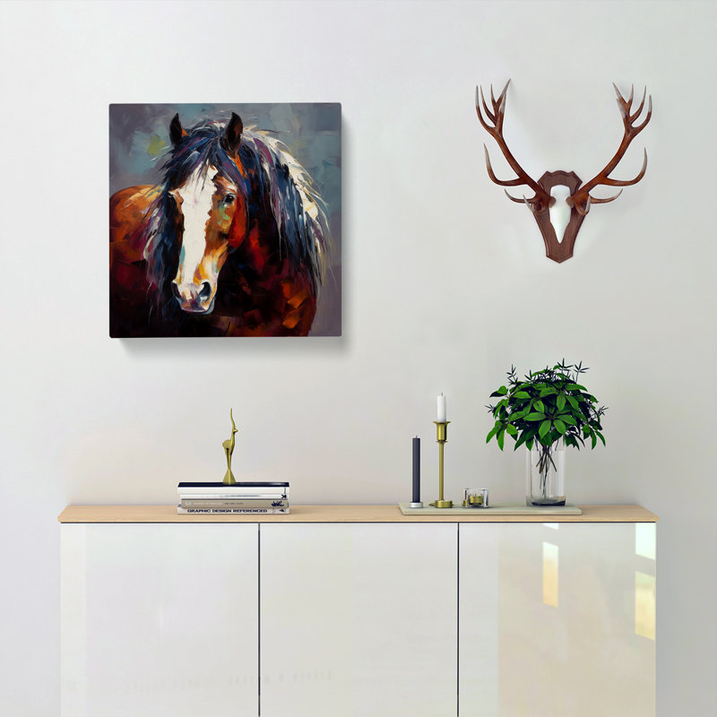 Shire Horse Expressionism - Wrapped Canvas, 35cm H x 35cm W x 3cm D