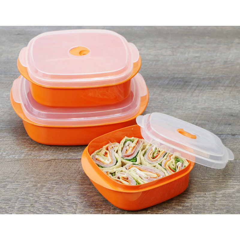 Ensemble de 3 contenants alimentaires Argelis, Orange