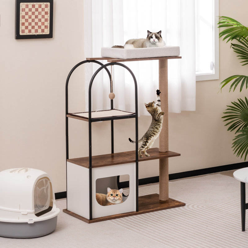 Aventura 118cm H Cat Tree, Brown/White