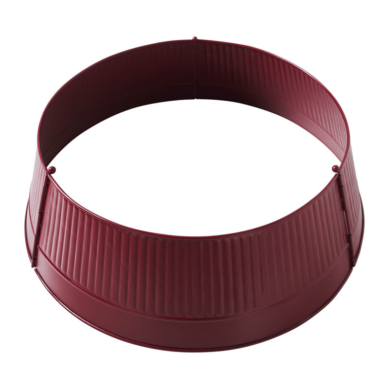 Festive Finds Metal Tree Collar 7.5x24x24, Red