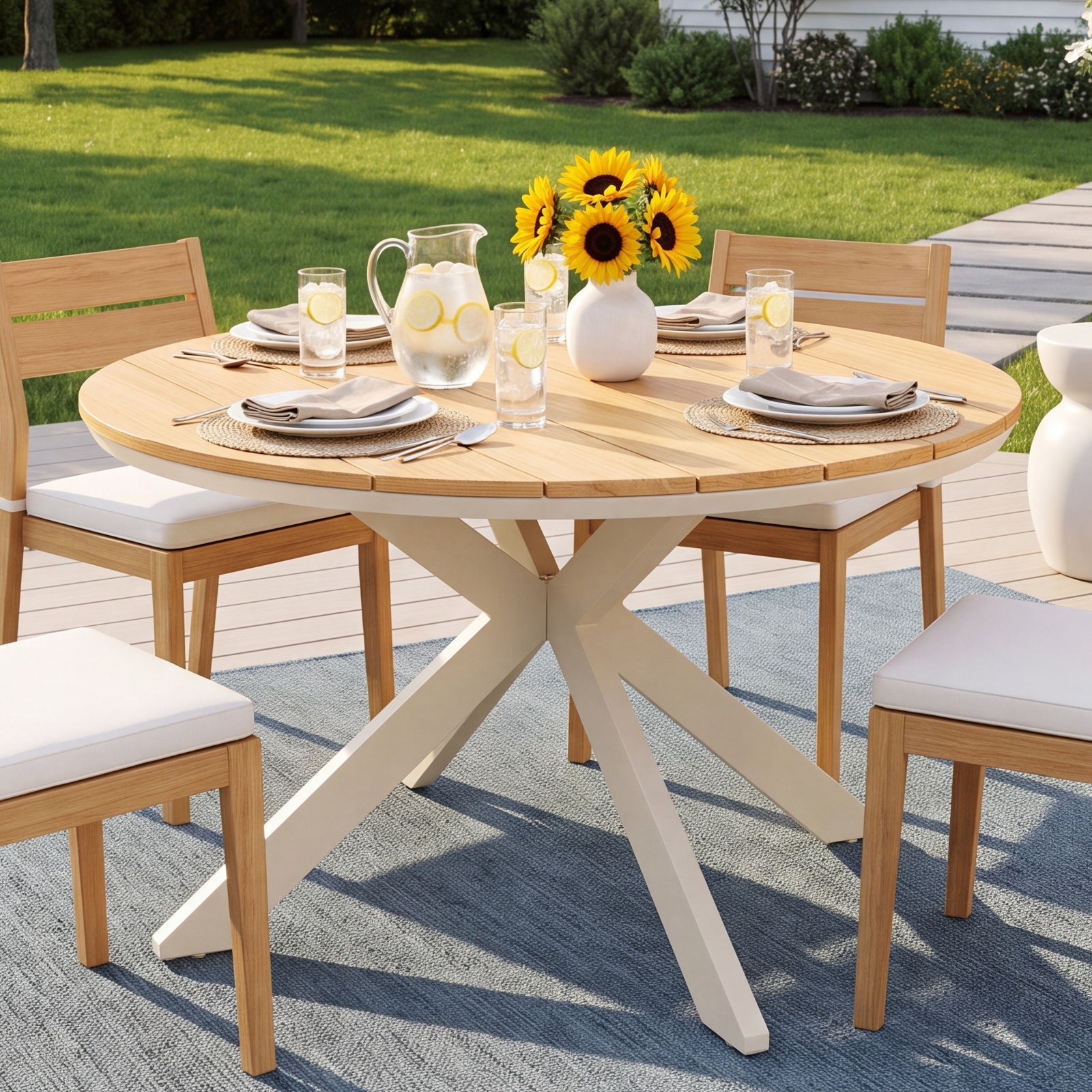 Enduro 47" Teak Patio Dining Table