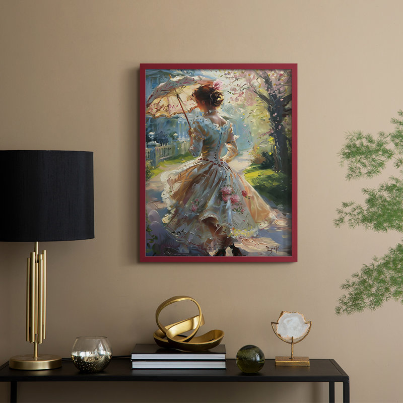 «WOMEN Series DCCV III», reproduction encadrée - bois massif, Rouge, H 30 po x l 24 po