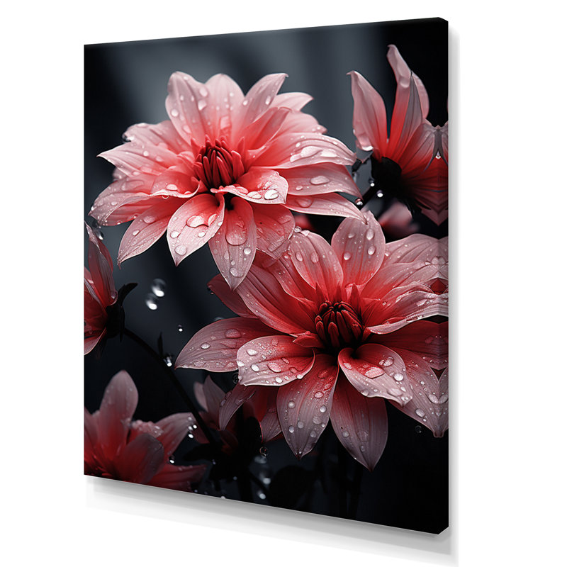 Cortana Pink Crimson Harmony I - impression, H 40 po x l 30 po x P 1,5 po, Toile tendue