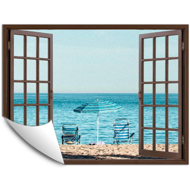 Window Brown Scenery Peel & Stick Border, 24" W x 32" L