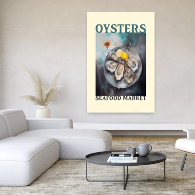 «Fresh Oysters with Lemon Elegant Contemporary Shellfish Ocean», art mural