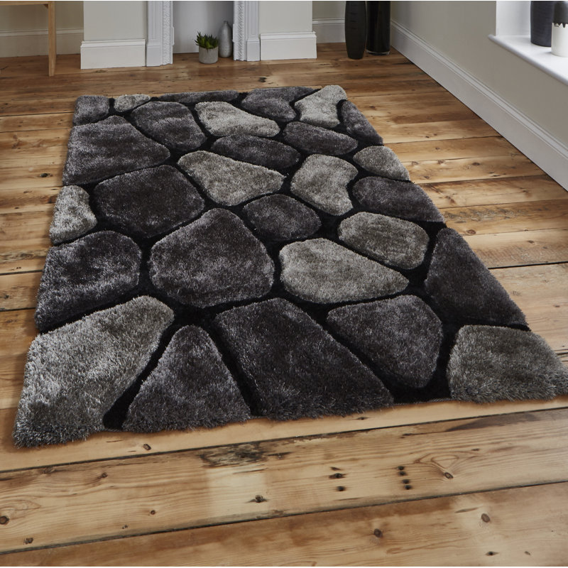 Noble House area rug Hand Tufted Rectangle Black, Rectangle 120 x 170cm