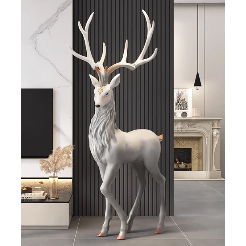 Nordic Elk Fiberglass Sculpture Piece