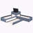 L-Shaped Upholstered Platform Bed With Trundle And Two Drawers Linked With Built-In Desk