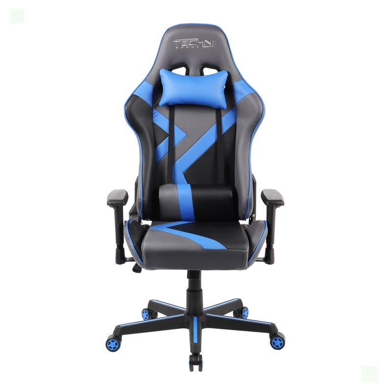 Fauteuil de jeu ergonomique à dossier haut, Bleu