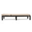 Chaise longue d'extérieur avec coussin beige, lit de jour en rotin PE brun foncé et cadre en fer, L 76,75 po