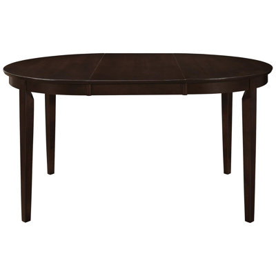 Elegant Oval Dining Table With Leaf Extension And Wood Top Cappuccino Table, Asian Hardwood, Extension, Impressive Design