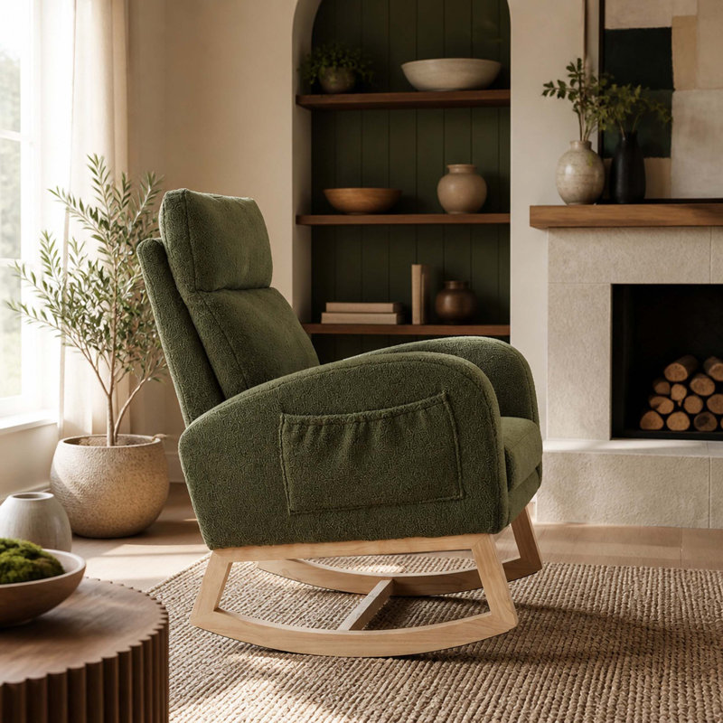 Chaise berçante Teddy, Vert, Vert