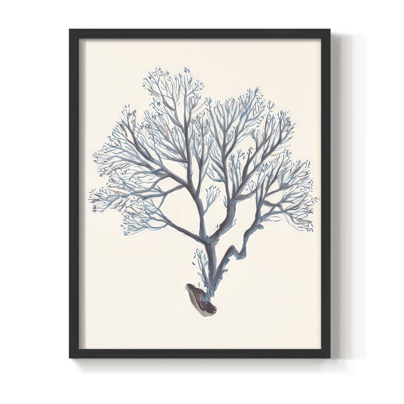Reproduction encadrée Indigo Reef III - bois massif, Noir, noir, noir, noir, H 15 po x l 12 po