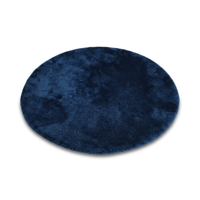 Celestial Navy Round Plush Acrylic Bathmat