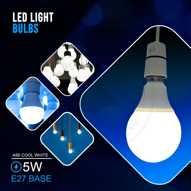 A60 Globe LED E27 12W Bulb 5PK, 5W