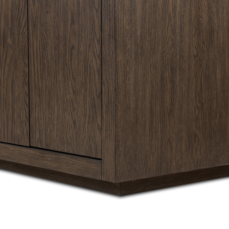 Everett Double Vanity-Satin Light Wash Oak, Satin Espresso Oak Veneer