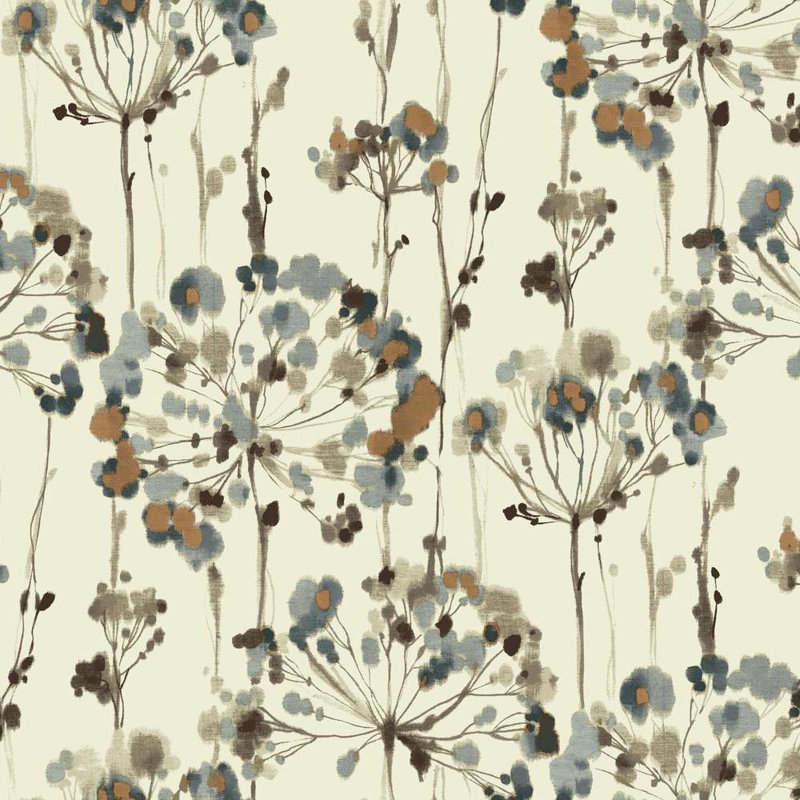 Candice Olson Modern Artisan Second Edition Floral Metallic Wallpaper Double Roll by Candice Olson, Teal