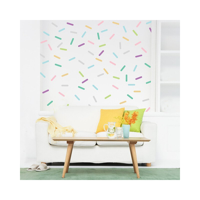 Décalcomanie murale confetti pastel