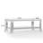 Tempered glass coffee table with double layers and mirror-finished stainless steel frame, durable and elegant