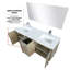 Ensemble de meuble-lavabo double en acacia rustique P 20 po, comptoir en quartz, robinet et miroir 55 po-475204683-475204693