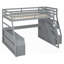 Lit mezzanine double avec 7 tiroirs, 2 tablettes et un bureau - robuste et ampli-1027318689