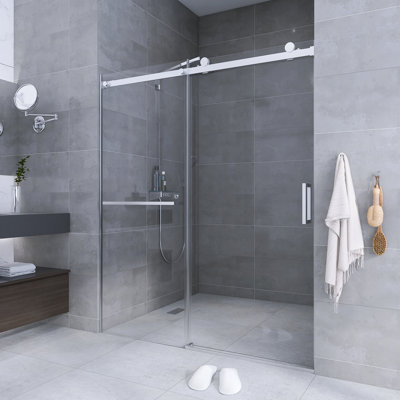 56" - 60" X 72" Framed Single Sliding Shower Door With 8Mm Tempered Glass