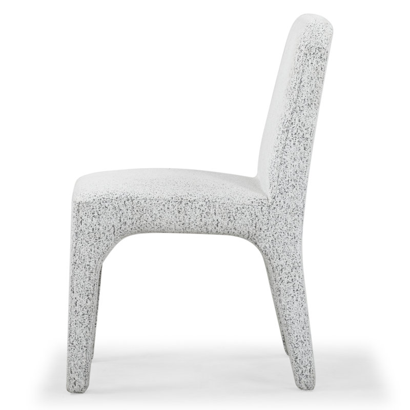Maricelle Boucle Dining Chair, White/Black