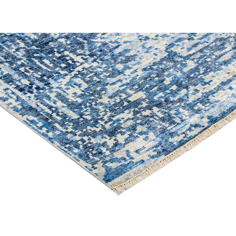 Hand Knotted Abstract Area Rug, Rectangle 9' x 12'