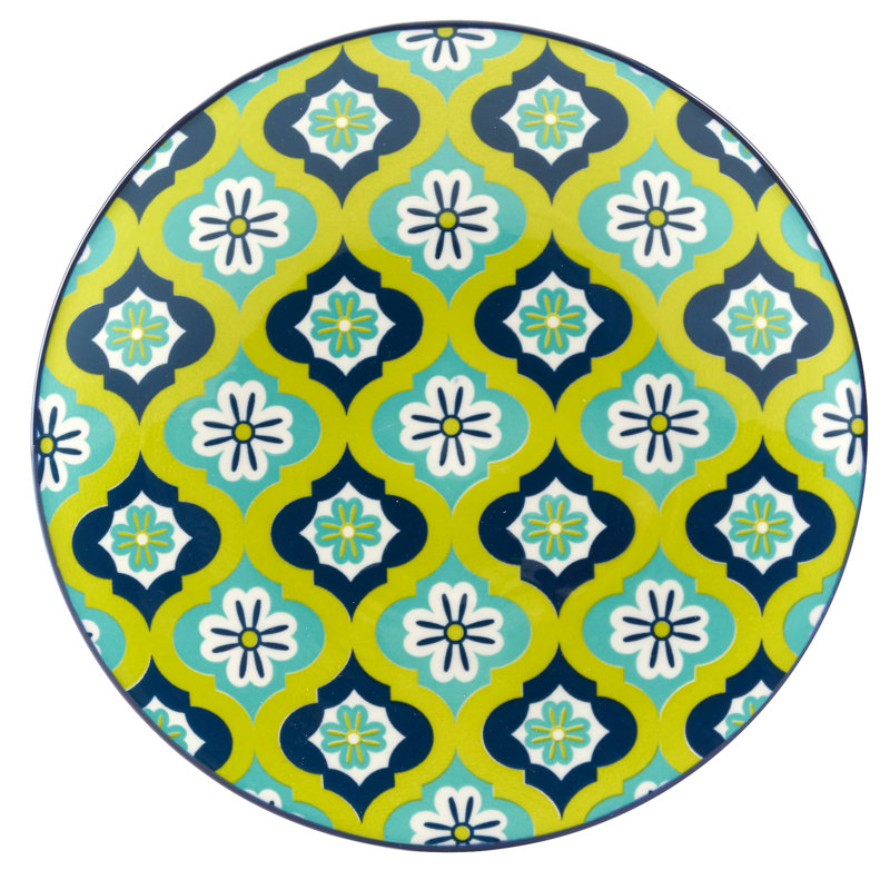 Bohemian Multicolor Porcelain 8.5" Salad Plates, Set of 6