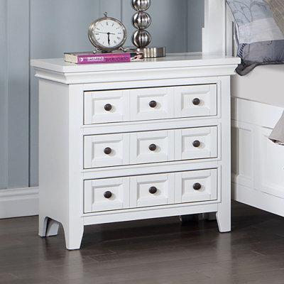 Table de chevet avec USB, blanc