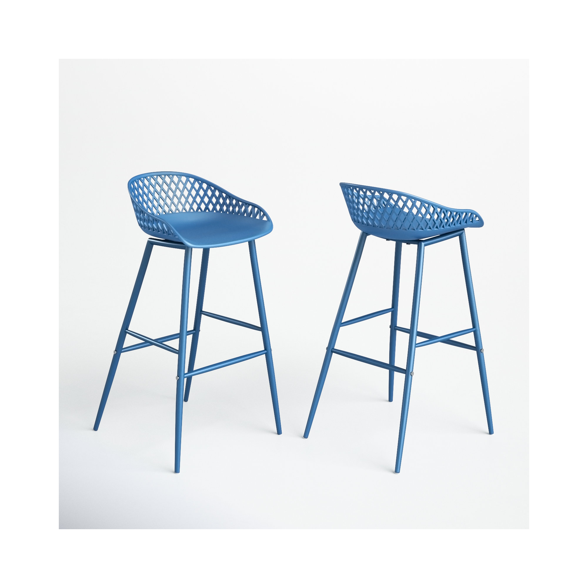 Newark Patio Bar Stool, Blue, 29"