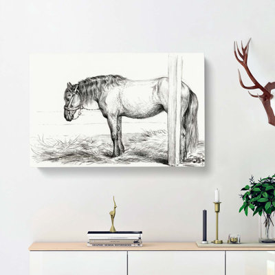 A Horse In A Stable by Jean Bernard - Wrapped Canvas Print