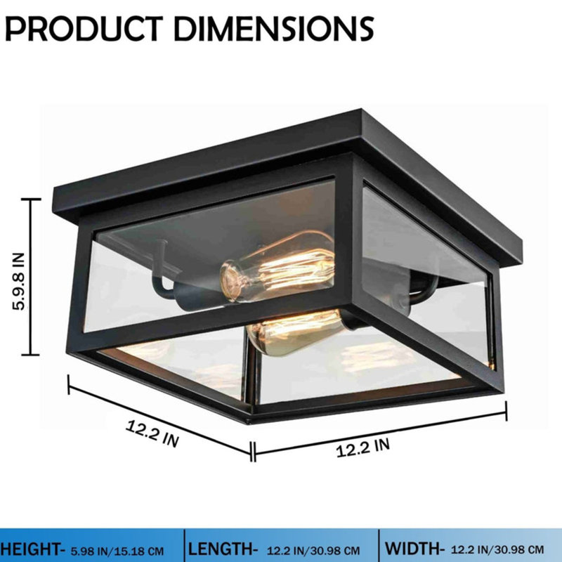 Plafonnier d'extérieur 2 lumières