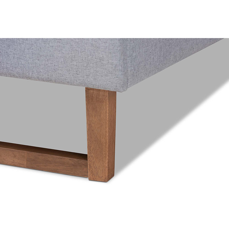 Cicenia Upholstered Bed, King, Light Gray/Ash Walnut