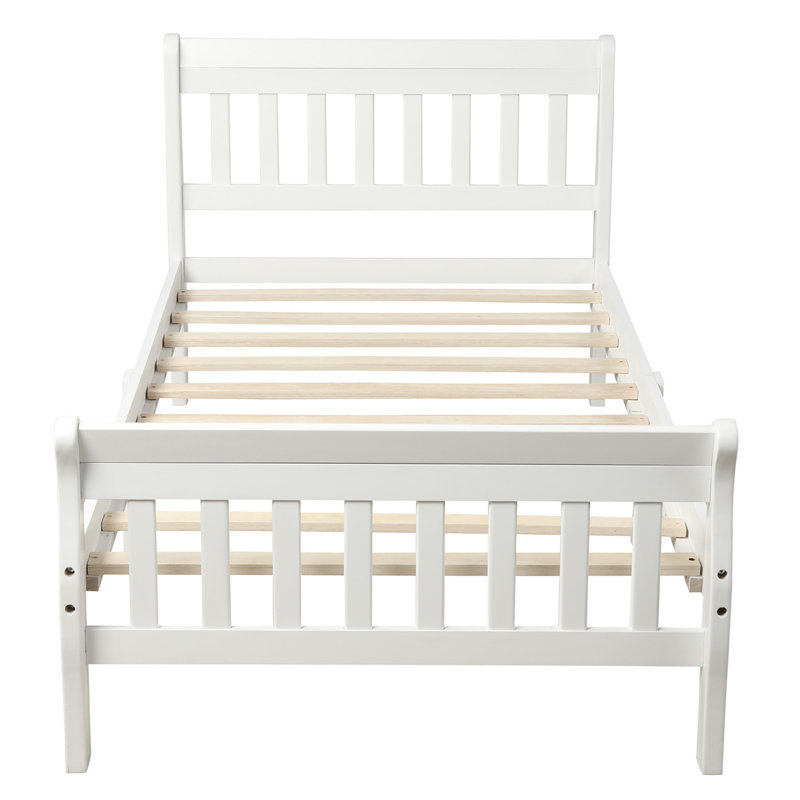 Lit plateforme Wood, Blanc