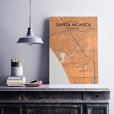Santa Monica, carte de la ville, impression
