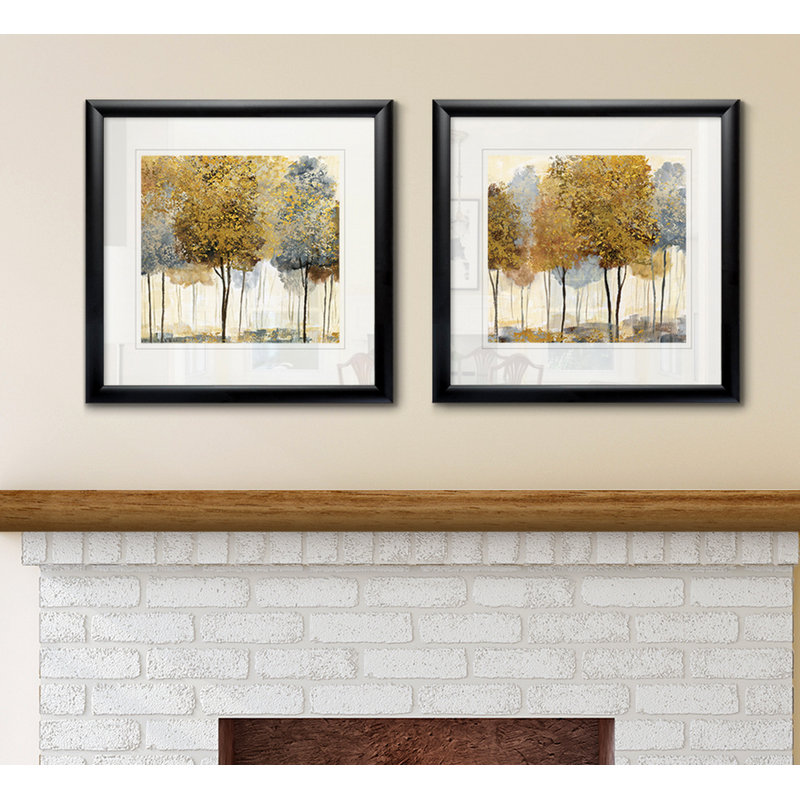« métallique forest i », ensemble de 2 reproductions encadrées, Cadre noir