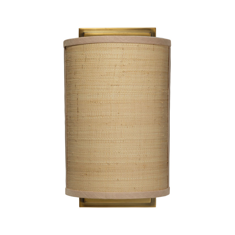 Riley Raffia 1-Light Wall Sconce, Beige