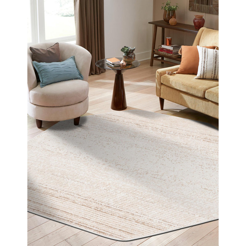 Hulsey Striped Indoor Rug, Octagon 4'1" x 4'1"