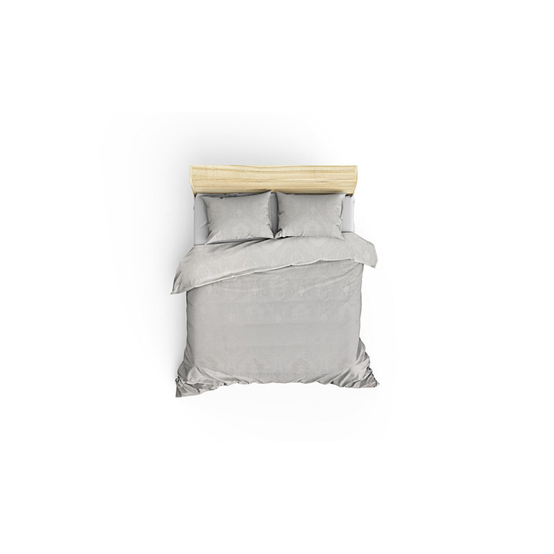 Medora Cotton Damask Bedspread with Pillowcases, Cream
